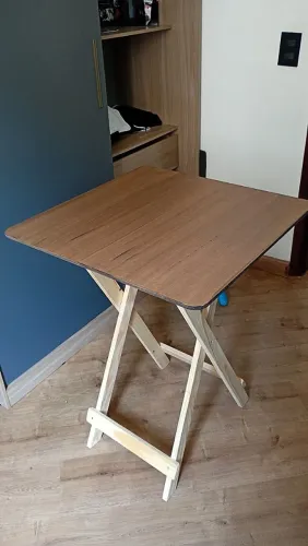 Mesa nova dobrável 50x50 Madeira e MDF
