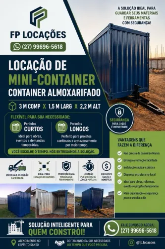 Locação de Container almoxarifado , mini conteiner , box