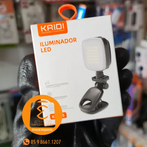 Iluminador Led Portátil para celular com suporte, clipe Luz de Selfie