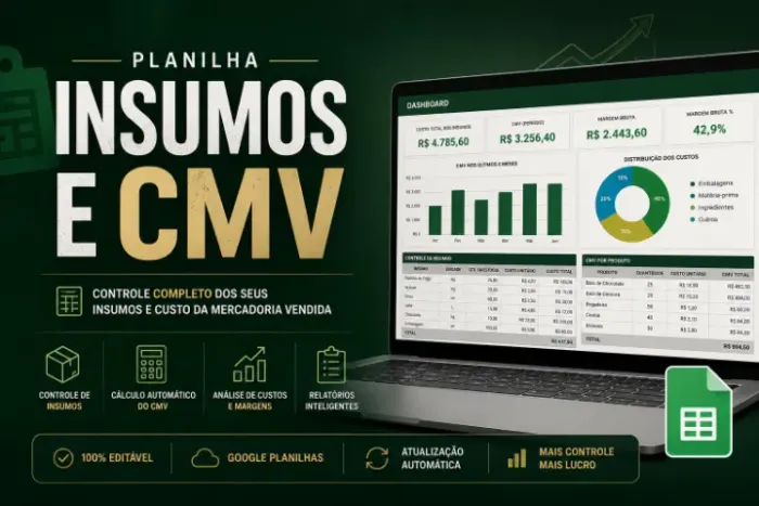 Planilha Automática de CMV e Precificação para Delivery