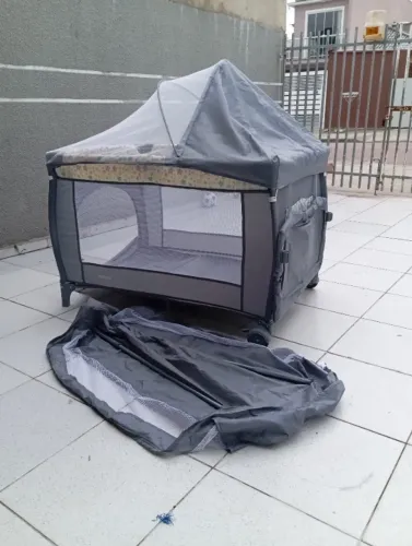 Berço compacto Premium com Trocador Multmaxx Cinza