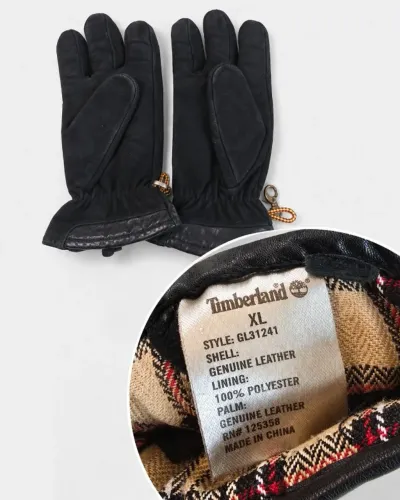 Luva Timberland em Couro Preto ? Tamanho XL | Usada