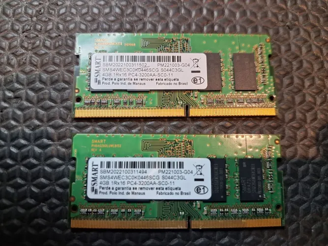 ?Kit Memória RAM Notebook DDR4 8GB (2x4GB) 3200MHz Smart