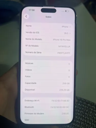 IPHONE 16 PRO MAX 256 GIGAS 4.500 PRA IR EMBORA LOGO!!!