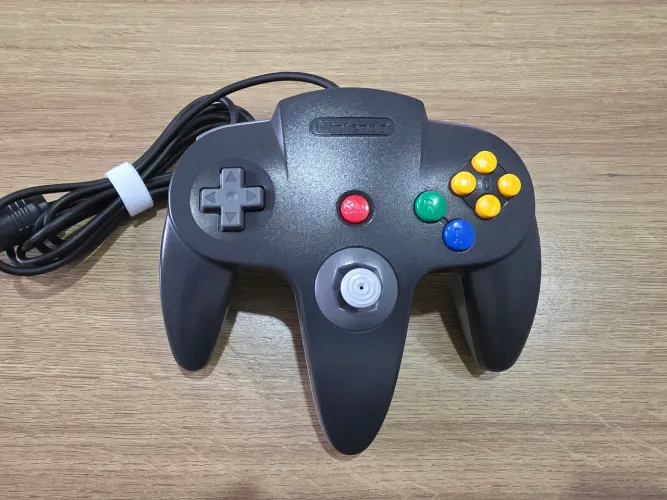 Controle Nintendo 64 Preto Original Impecável Analógico 100%