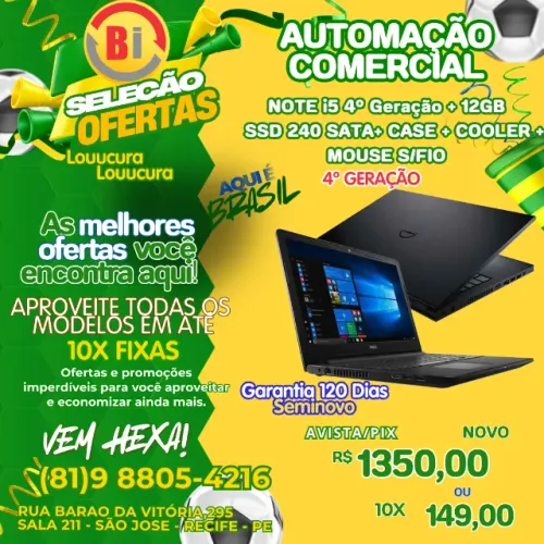 Notebook Dell Core I5 12gb Ssd 256gb 