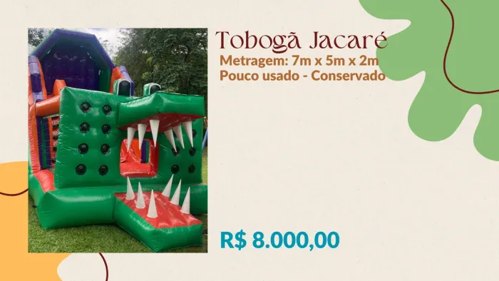 Tobogã Jacaré - Inflável