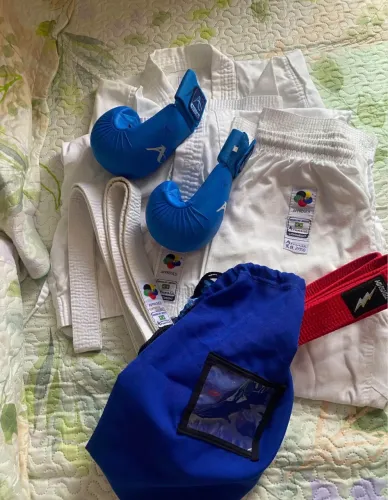 Kimono Karatê Kumite C/ Faixa Kwon Aprovado WKF Arawasa
