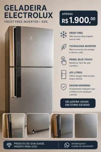 Geladeira Electrolux Inox 431L