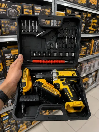 Parafusadeira/Furadeira Sem Fio 48V + Kit Completo + Bateria + Carregador