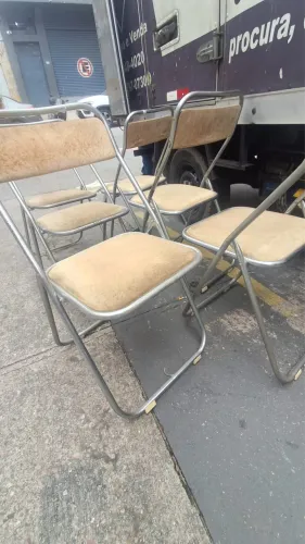 Conjunto de cadeiras articulada década de 70