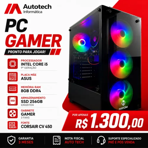 Intel Core i5 9a Geração, Placa Asus , 8gb ddr4 , ssd 256gb, fonte corsair. Entregamos