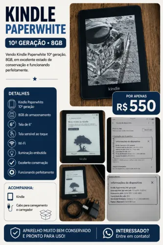 Kindle Paperwhite 10ª Geração 8GB