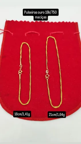 Pulseiras fio torcido ouro 18k/750 maciças 