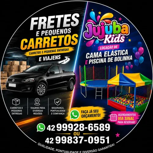 Fretes e aluguel de brinquedos Chamaaa...