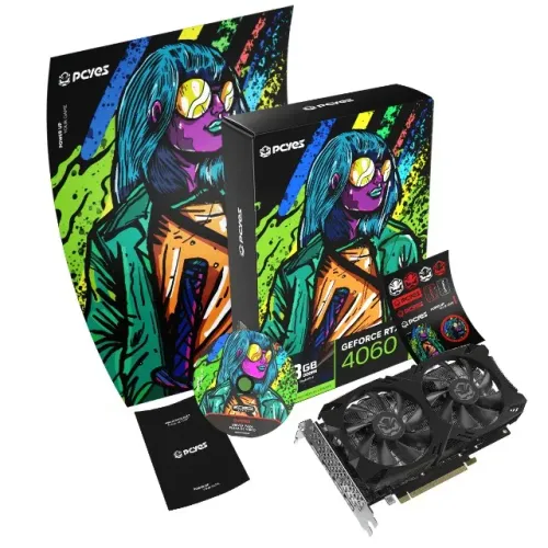 Placa de Vídeo RTX 4060 8GB GDDR6 PCYES Dual Fan - Nova Lacrada Garantia