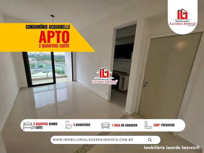 Acquarelle, 2 quartos/suíte, 1 vaga coberta, Apartamento locação, Vista Rio e Por do sol