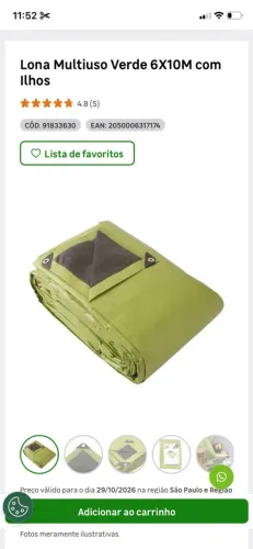 Lona 10X6 nova