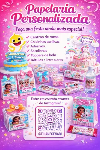 Itens para sua festa, PAPELARIA PERSONALIZADA 