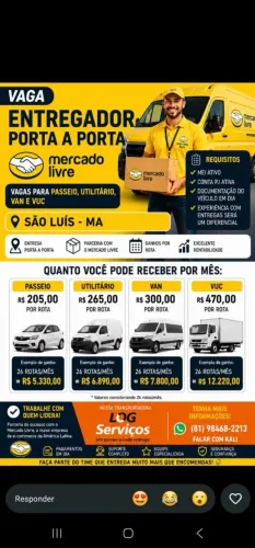 VENHA SER NOSSO MOTORISTA SÃO LUIS