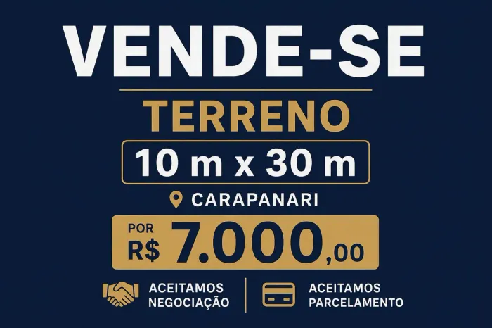 terrenos no carapanari 10m x 30m