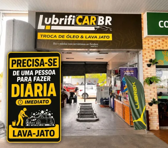Estamos precisando de uma pessoa para trabalhar com em lava jato diária