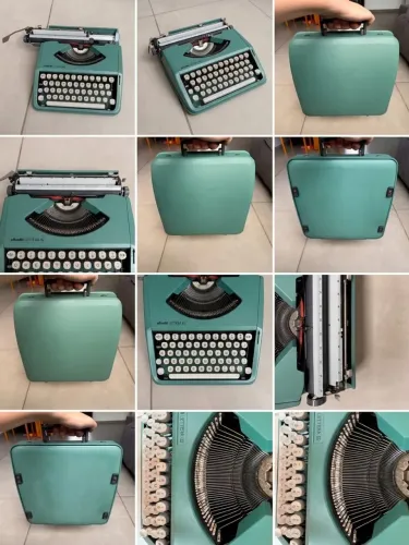 Máquina de Escrever Olivetti Lettera 82 Verde + Maleta Original