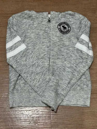 Casaco de moletom Abercrombie cinza infantil