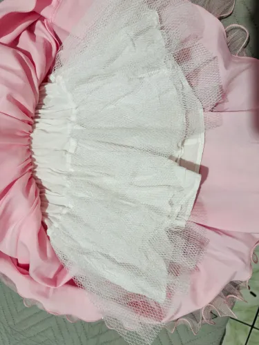 Vestido infantil rosa bebê
