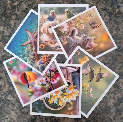 24 fotos decorativas e personalizadas em papel adesivo 