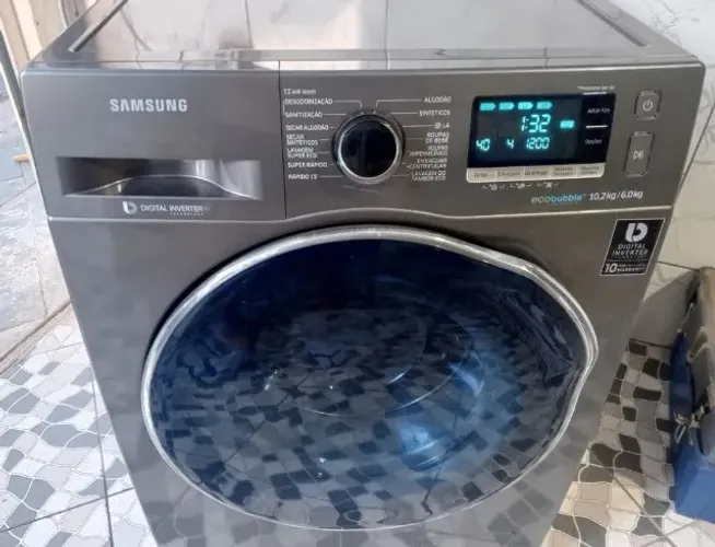 Maquina Lava e Seca Samsung Ecobubble com Wi-Fi - prata