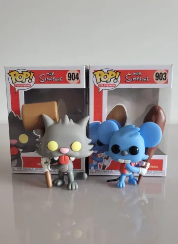 Funko pop 903 e 904 Itchy and Scratchy ( Comichão e Coçadinha ) Simpsons (LER DESCRIÇÃO)