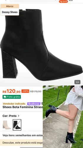 Bota cano curto menor valor