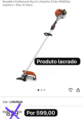 Roçadeira Profissional Alça D a Gasolina 32,6cc Rld330xs Gasolina + Óleo 2t Tekna