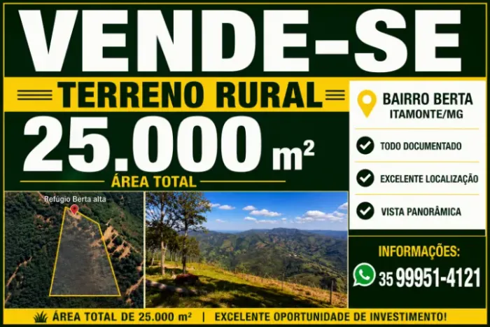 25.000 m² na Mantiqueira | Ideal para Chalés de Alto Padrão e Airbnb/ Documentado