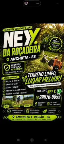 Ney da roçadeira! Tá precisando da um talento no seu quintal entre em contato pelo wha