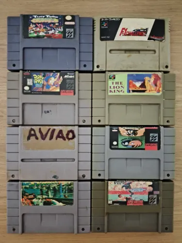 Lote de 08 Fitas de Super Nintendo Snes