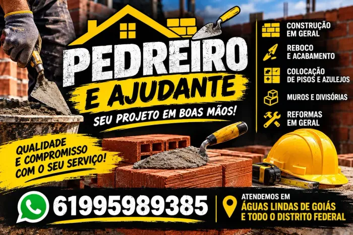 Pedreiro e ajudante 