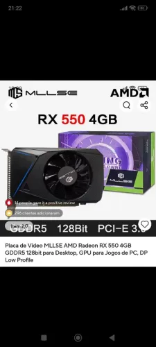 Placa de vídeo RX 550 lacrada , nunca usada!