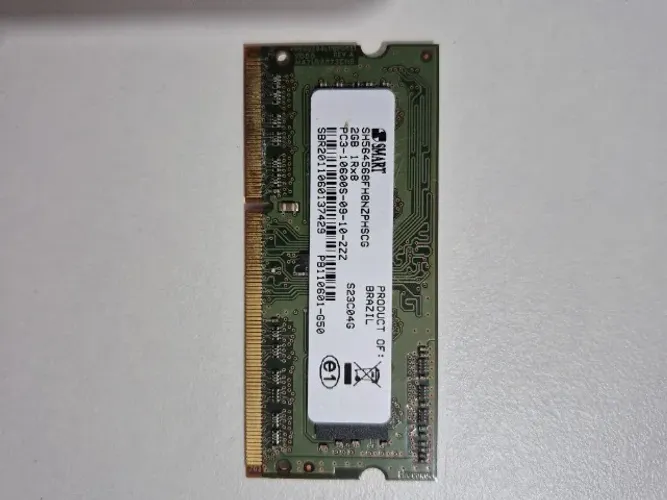Memória RAM Notebook 2GB DDR3 1333MHz PC3-10600S 1Rx8 Funcionando