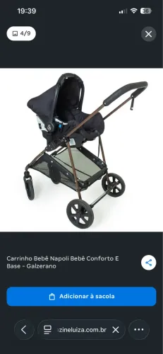 carrinho galzerano moisés e bebê conforto 