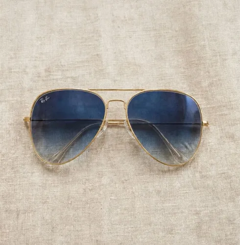 Oculos de Sol Aviador Rayban Dourado
