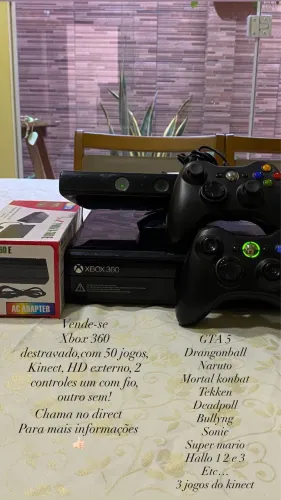 Xbox 360 com 50 jogos destravado 