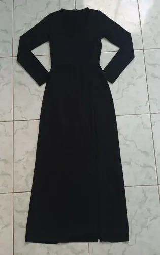 Desapego vestido preto p longo 25 reais