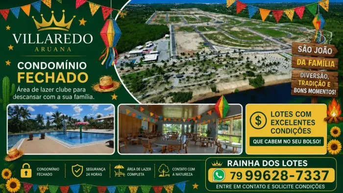 Lote QUITADO frente a área verde  - Repasse Villaredo Aruana - Rainha dos Lotes.