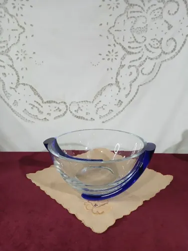 Antigo Vaso De Cristal Detalhes Em Murano