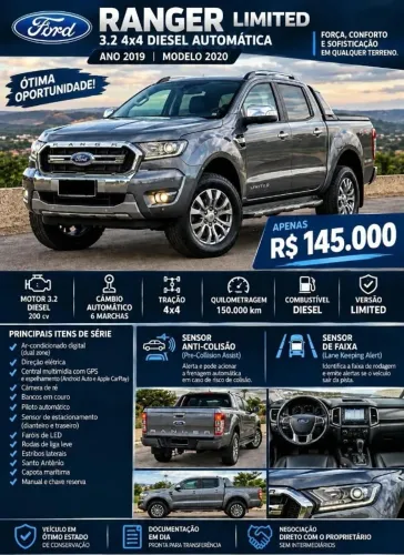 Ford Ranger Limited 3.2 20V 4X4 CD Aut. Dies. 2020
