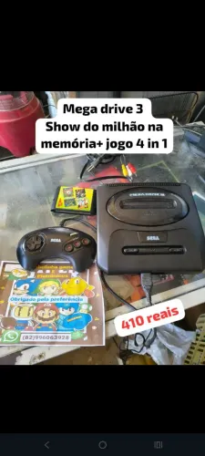 Sega mega drive 3 edição show do milhão