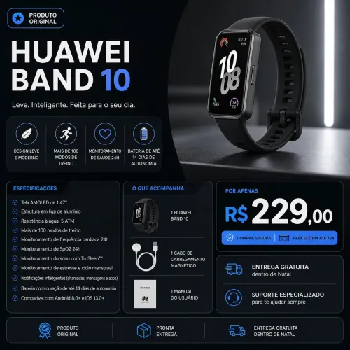 Huawei band 10 Cor Preto Original