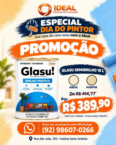 Tinta Glasu Semibrilho 18L ? R$ 389,90